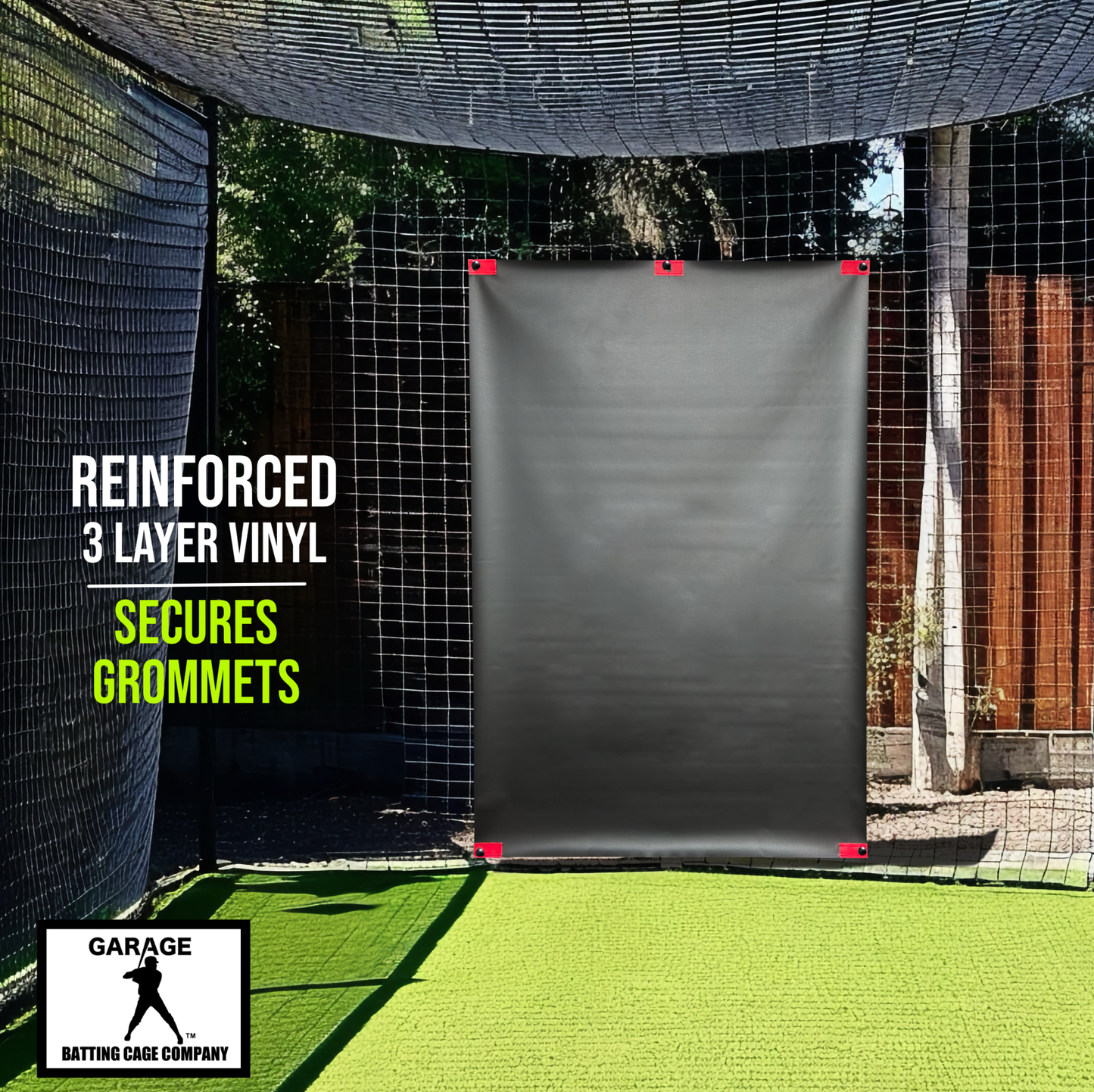4' x  6' - Pro Grade Baseball Batting Cage Backstop with grommets