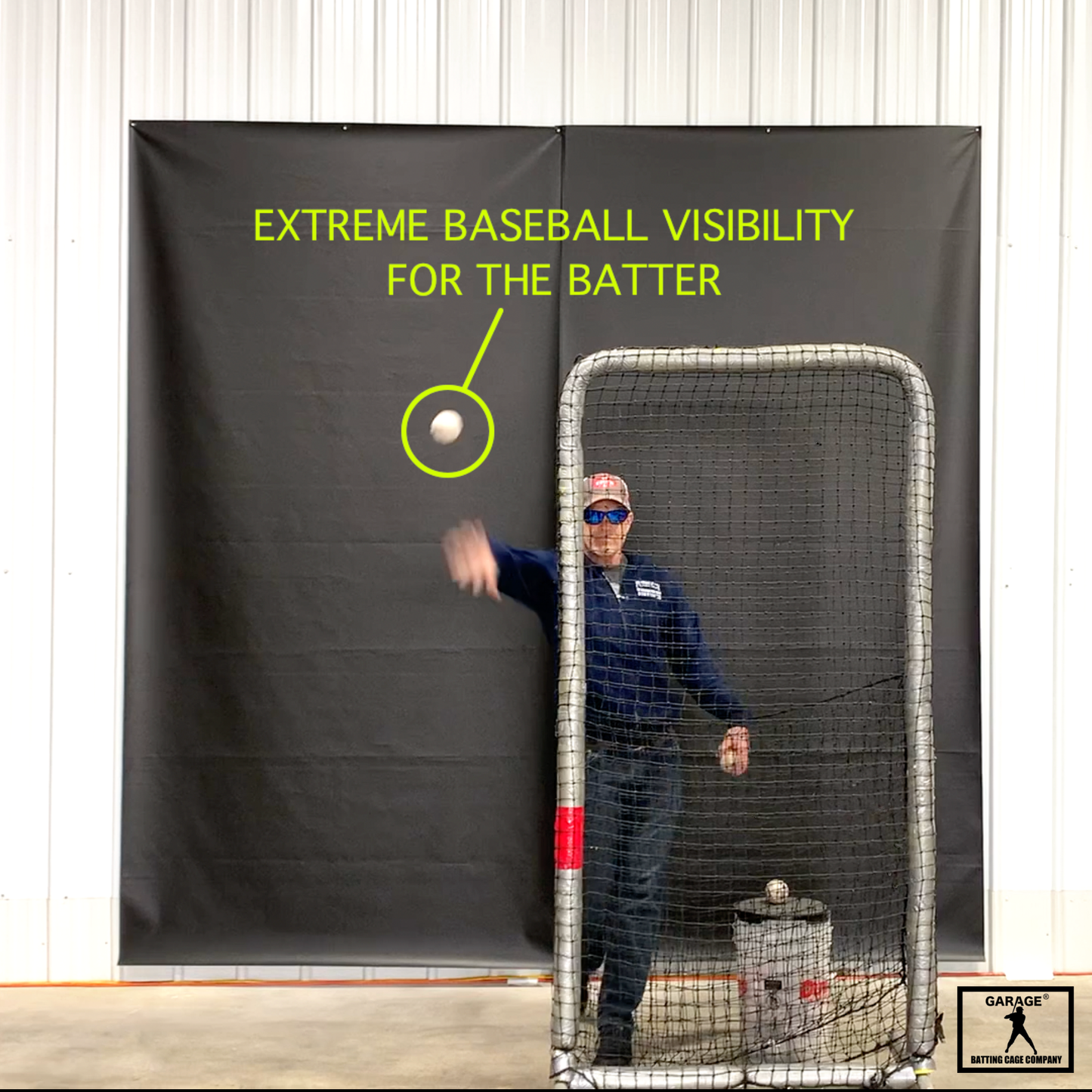 Batters Eye Screen 5' x 10' - Optimize Baseball Batting Cage Training - GBCC